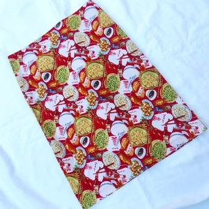 Retro Style Chinese Thank U / Take Out Red Cotton Pencil Style Skirt / Size M